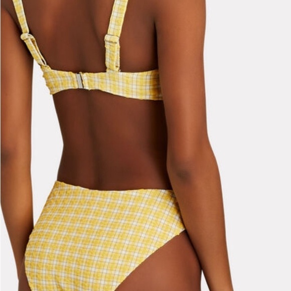 Jonathan Simkhai Francesca Plaid Bikini Gingham Yellow Swim Bottoms NWT - Picture 3 of 10